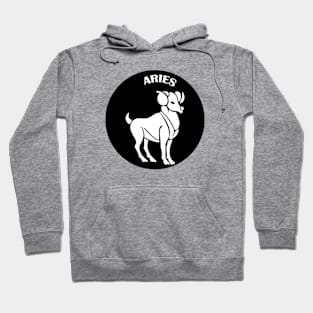 Aries Astrology Zodiac Sign - Aries  Ram Astrology Birthday Gifts Ideas - Black and White Hoodie